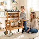 2-in-1 Kids Rolling Cart with Play Tools Set for Construction Play-Brown by LJGDeals