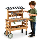 2-in-1 Kids Rolling Cart with Play Tools Set for Construction Play-Brown by LJGDeals