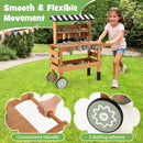2-in-1 Kids Rolling Cart with Play Tools Set for Construction Play-Brown by LJGDeals