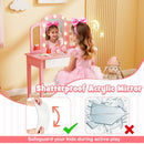 2-in-1 Kids Vanity Table Set with Tri-Folding Detachable Mirror and Lights by LJGDeals