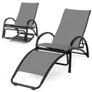 2-in-1 Outdoor Rocking Chair with 4-Position Adjustable Backrest for Patio Porch Poolside by LJGDeals