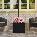 2-in-1 Outdoor Umbrella Base Planter Patio Umbrella Stand with Flower Box-Black by LJGDeals