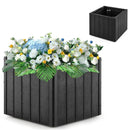 2-in-1 Outdoor Umbrella Base Planter Patio Umbrella Stand with Flower Box-Black by LJGDeals