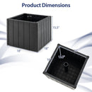 2-in-1 Outdoor Umbrella Base Planter Patio Umbrella Stand with Flower Box-Black