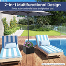 2-in-1 Outdoor Umbrella Base Planter Patio Umbrella Stand with Flower Box-Black by LJGDeals
