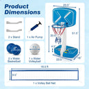 2-in-1 Pool Basketball Hoop & Volleyball Net with Weighted Base by DirectDeals