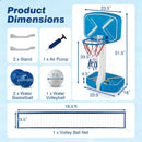 2-in-1 Pool Basketball Hoop & Volleyball Net with Weighted Base by LJGDeals