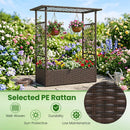 Raised Garden Bed with Hanging Roof and Trellises by DirectDeals