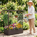 Raised Garden Bed with Hanging Roof and Trellises by LJGDeals