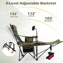 Reclining Camping Chair with Adjustable Backrest & Footrest by DirectDeals
