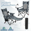 Reclining Camping Chair with Adjustable Backrest & Footrest by LJGDeals