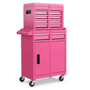 2-in-1 Tool Chest and Cabinet with 5 Sliding Drawers-Black by LJGDeals