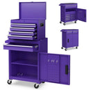2-in-1 Tool Chest and Cabinet with 5 Sliding Drawers-Black by LJGDeals
