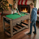2-in-1 Swivel Foosball and Pool Combo Game Table -Natural by LJGDeals