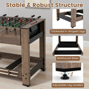 2-in-1 Swivel Foosball and Pool Combo Game Table -Natural by LJGDeals
