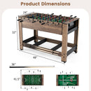 2-in-1 Swivel Foosball and Pool Combo Game Table -Natural