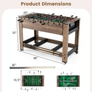 2-in-1 Swivel Foosball and Pool Combo Game Table -Natural by LJGDeals