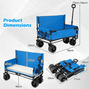 2-in-1 Collapsible Wagon Bench Seat with Adjustable Handle by DirectDeals
