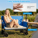 2-in-1 Collapsible Wagon Bench Seat with Adjustable Handle by DirectDeals