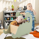 2 in 1 Wooden Baby Push Walker with Pine Wood Handle-Green by LJGDeals