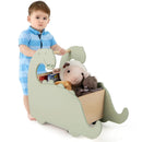 2 in 1 Wooden Baby Push Walker with Pine Wood Handle-Green by LJGDeals