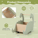 2 in 1 Wooden Baby Push Walker with Pine Wood Handle-Green by LJGDeals