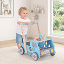 2-in-1 Wooden Baby Walker with Adjustable Speed and Storage