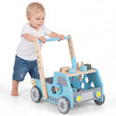 2-in-1 Wooden Baby Walker with Adjustable Speed and Storage