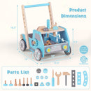 2-in-1 Wooden Baby Walker with Adjustable Speed and Storage