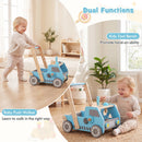2-in-1 Wooden Baby Walker with Adjustable Speed and Storage