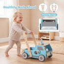2-in-1 Wooden Baby Walker with Adjustable Speed and Storage