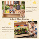 2-in-1 Wooden Mud Kitchen & Market Stand with Planter Box by DirectDeals