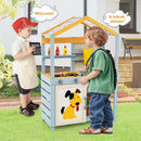 2 in 1 Wooden Mud Kitchen with Removable Water Box and Storage Bag-Gray by LJGDeals