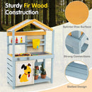 2 in 1 Wooden Mud Kitchen with Removable Water Box and Storage Bag-Gray by LJGDeals