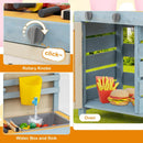 2 in 1 Wooden Mud Kitchen with Removable Water Box and Storage Bag-Gray by LJGDeals