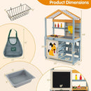2 in 1 Wooden Mud Kitchen with Removable Water Box and Storage Bag-Gray by LJGDeals