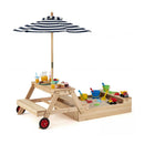 2-in-1 Wooden Sandbox with Foldable Umbrella and Convertible Picnic Table by LJGDeals