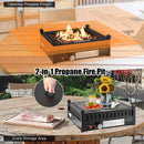 16.5 Inch Tabletop Propane Fire Pit with Simple Ignition System-Black by LJGDeals