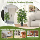 2 Pack Fake Bamboo Leave Tree with 3 PE Bamboo Trunk-Green