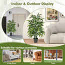 2 Pack Fake Bamboo Leave Tree with 3 PE Bamboo Trunk-Green by LJGDeals