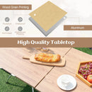 2 Pack Folding Camping Table with Wood-grain Tabletop for Hiking Party-Natural by LJGDeals