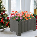 2 Pack Rectangular Planter Box with Drainage Gaps for Front Porch Garden Balcony by DirectDeals