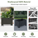 2 Pack Rectangular Planter Box with Drainage Gaps for Front Porch Garden Balcony by DirectDeals
