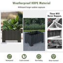 2 Pack Rectangular Planter Box with Drainage Gaps for Front Porch Garden Balcony by LJGDeals