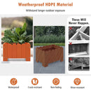 2 Pack Rectangular Planter Box with Drainage Gaps for Front Porch Garden Balcony by DirectDeals