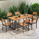 Acacia Wood Patio Dining Chairs Set of 2 with Armrests by LJGDeals