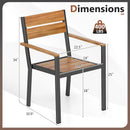 Acacia Wood Patio Dining Chairs Set of 2 with Armrests by DirectDeals