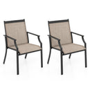 2 Piece Patio Dining Chairs Large Outdoor Chairs with Breathable Seat and Metal Frame by LJGDeals