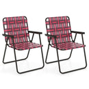 2 Pieces Folding Beach Chair Camping Lawn Webbing Chair by LJGDeals