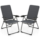 2 Pieces Outdoor Folding Patio Chairs with Adjustable Backrests for Bistro and Backyard by LJGDeals